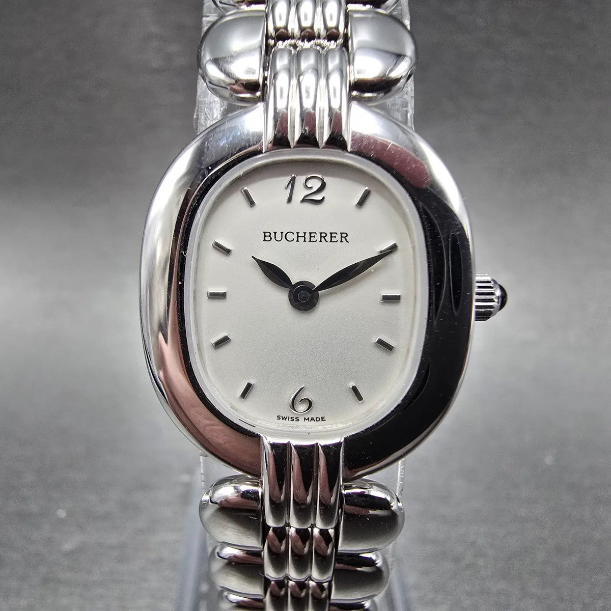Bucherer Watch Women 21mm Silver Dial Silver Tone Oval 901.507 New battery2