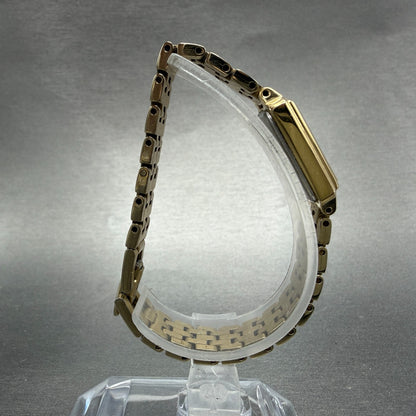 Seiko Tank Watch Women 16mm White Dial Gold Tone 1N01-0FH0 New Battery ZYGF68