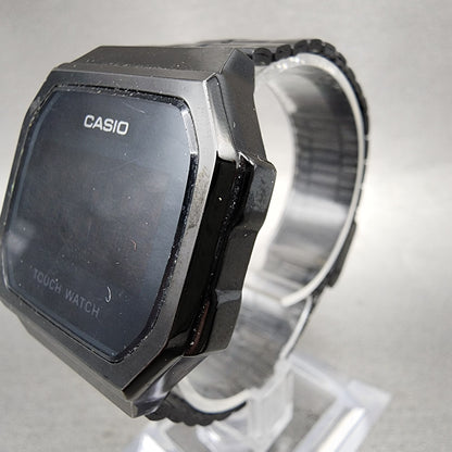 Casio A168 Touch Watch Men 36mm Black Dial Black Tone Octagon New Battery1