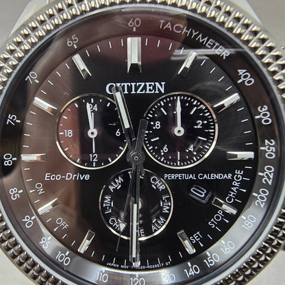 Citizen Eco-Drive Chronograph Watch Men 45mm Black Dial Steel Perpetual Calendar1