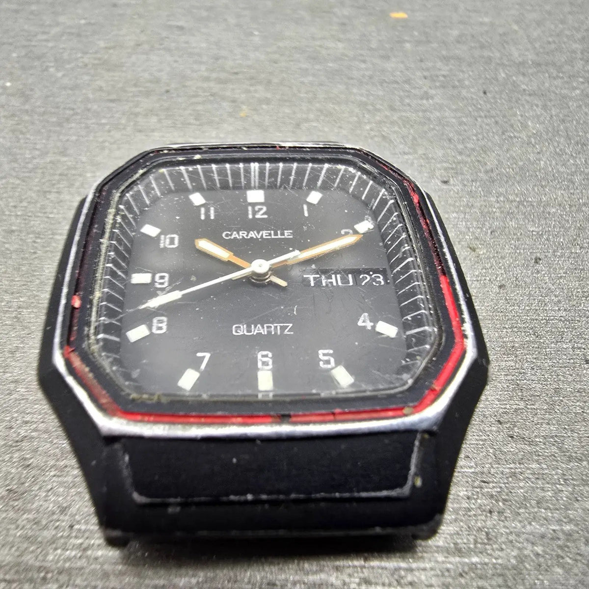 Caravelle Watch Men 33mm Black Dial Black Tone Octagon 40C10 P5 New Battery2
