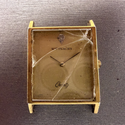 Wittnauer Tank Watch Men 25mm Champagne Dial Gold Tone Rectangle Vintage PARTS2