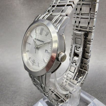 Burberry Watch Women 28mm Silver Dial Silver Tone Date Round Bu1351 PARTS3
