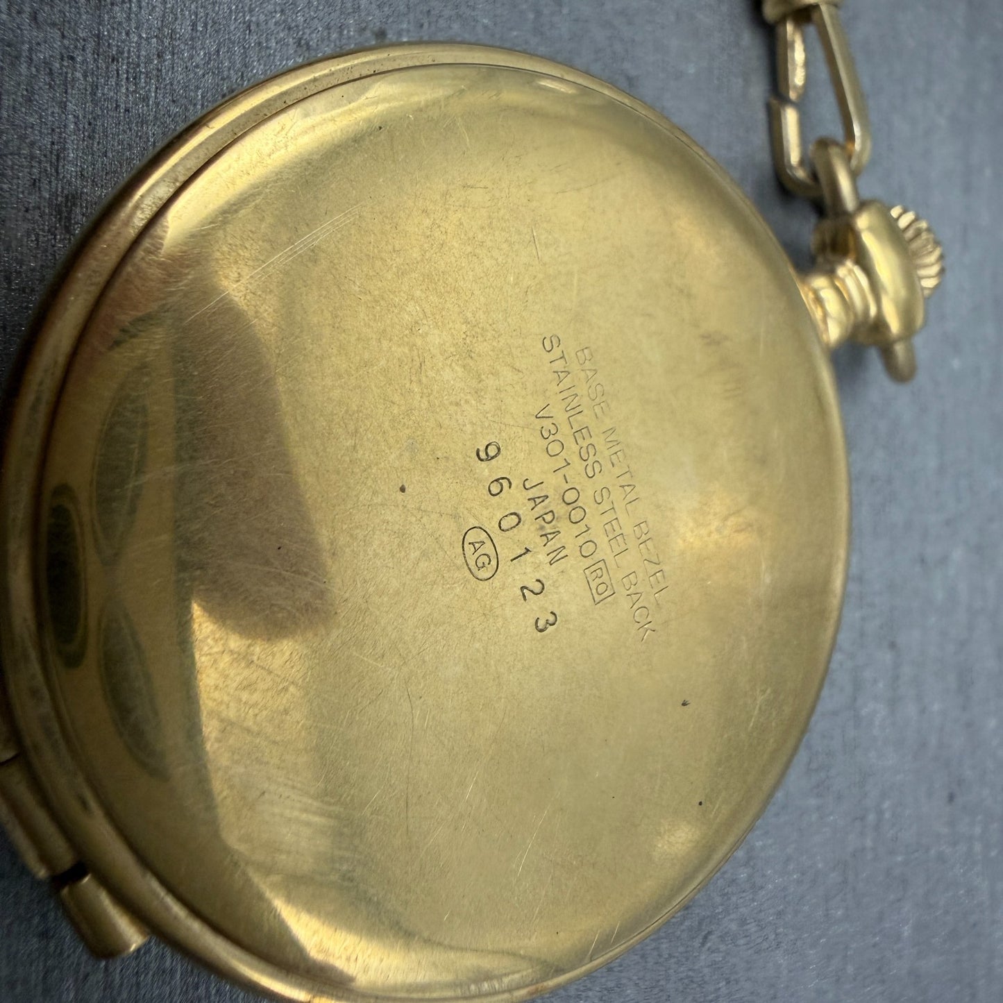 Seiko Alba Success Pocket Watch Men 42mm White Dial Gold Tone V301-0010 New Batt7