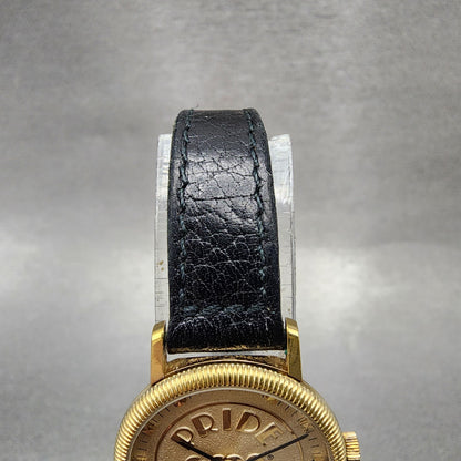 Hamilton Watch Women 24mm Gold Dial Gold Tone Pride Club Round 8442 New Battery4