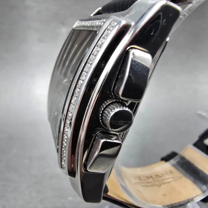 Invicta Chronograph Watch Women 30mm Black Dial Silver Tone 2011 New Battery2