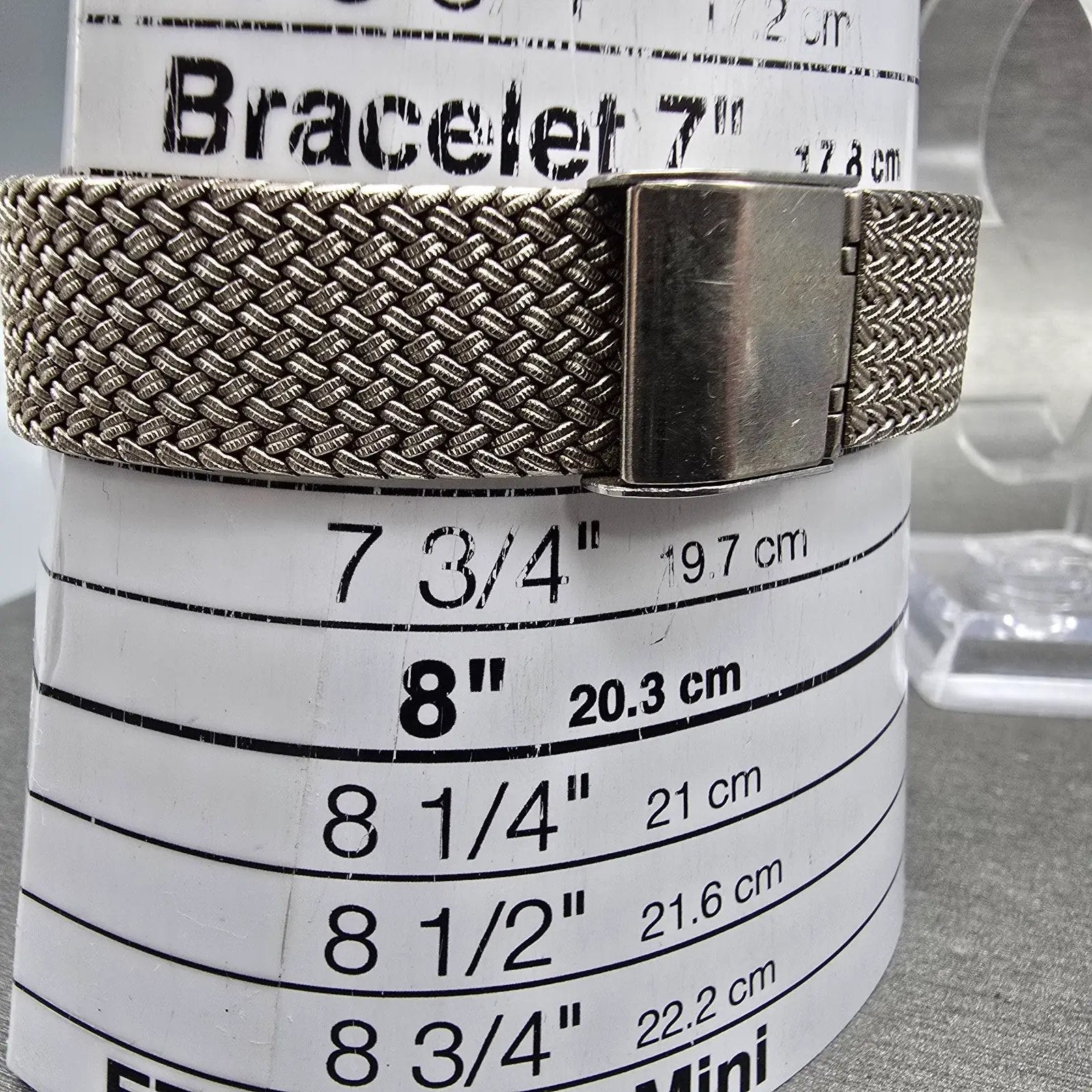 Nivada Watch Men 30mm Gray Dial Silver Tone Rectangle Mesh Band New Battery11