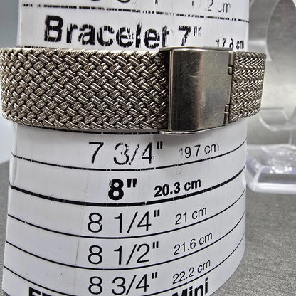 Nivada Watch Men 30mm Gray Dial Silver Tone Rectangle Mesh Band New Battery11