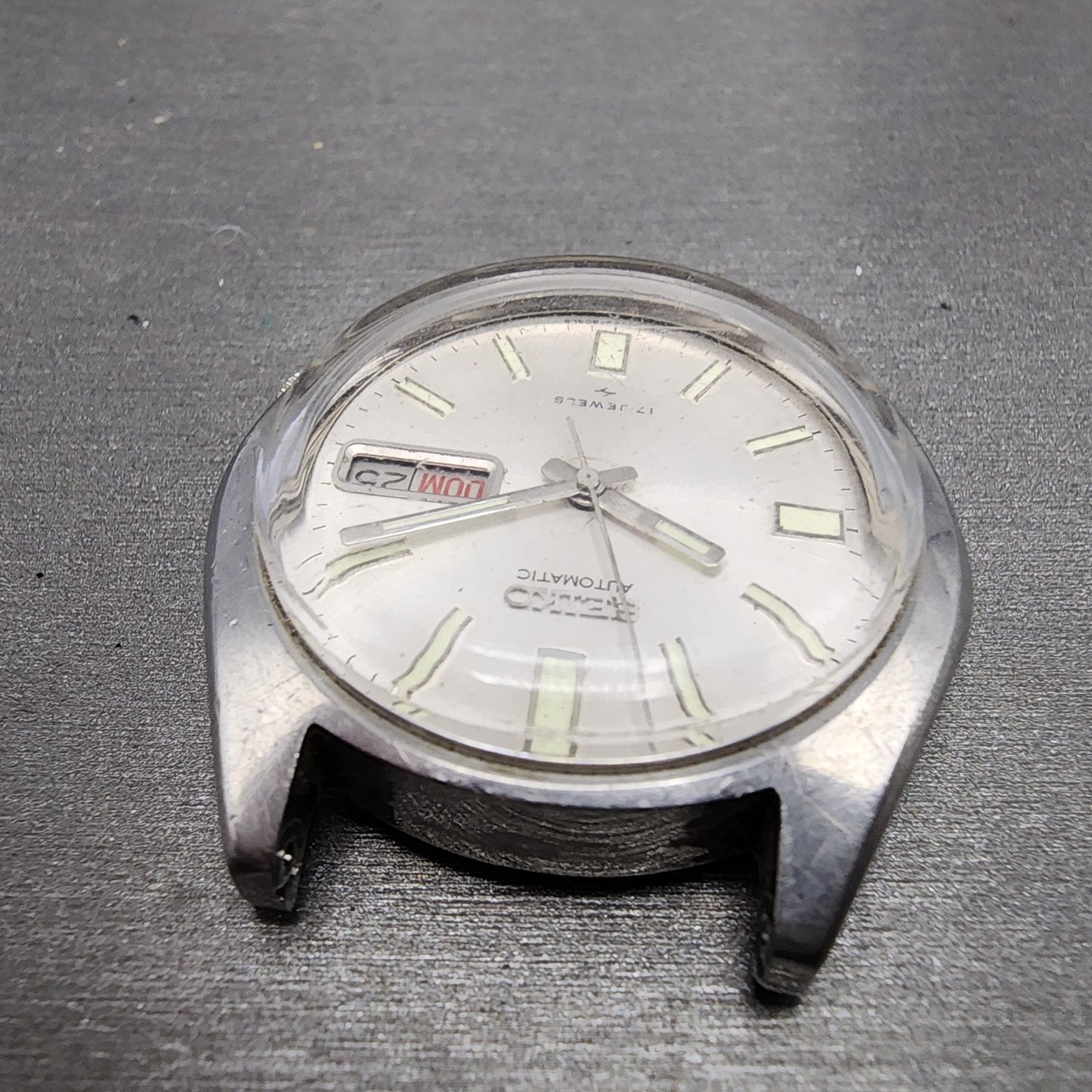 Seiko Automatic Watch Men 38mm Silver Dial Silver Tone Daydate 70098049 PARTS5