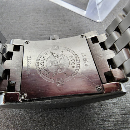 Longines Tank Watch Women 21mm Salmon Dial Steel Rectangle L5.166.4 New Battery9