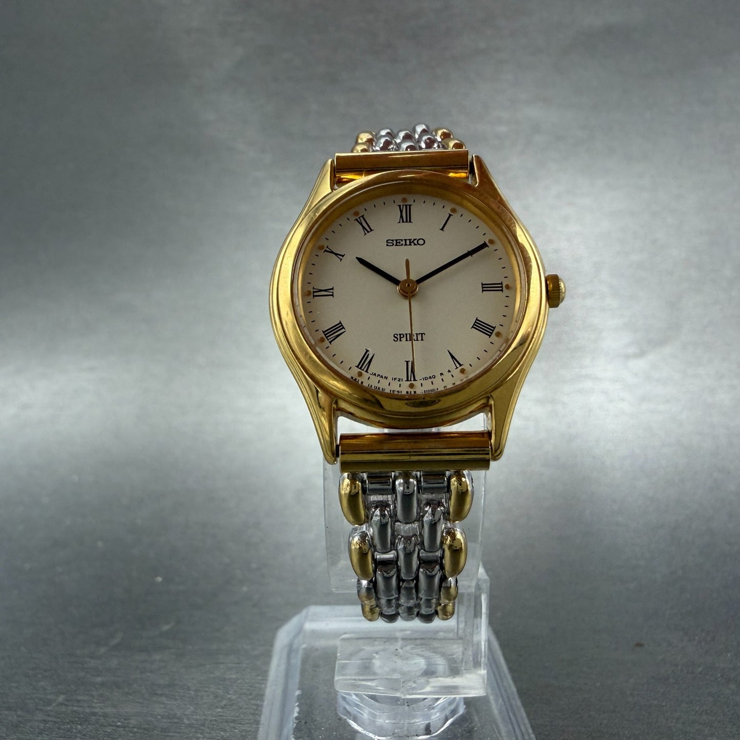 Seiko Spirit Watch Women 25mm Cream dial Two Tone Round 1F21-0J70 New Battery5