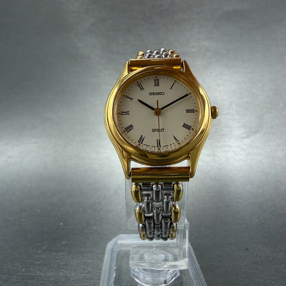 Seiko Spirit Watch Women 25mm Cream dial Two Tone Round 1F21-0J70 New Battery5