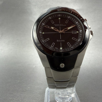 Bulova Harley Davidson Watch Men 39mm Black Dial Silver Tone Date Round New Batt5