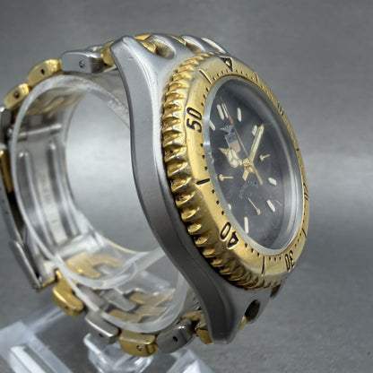 Elgin Watch Men 37mm Black Dial Two Tone Daydate Round FK-527A New Battery3