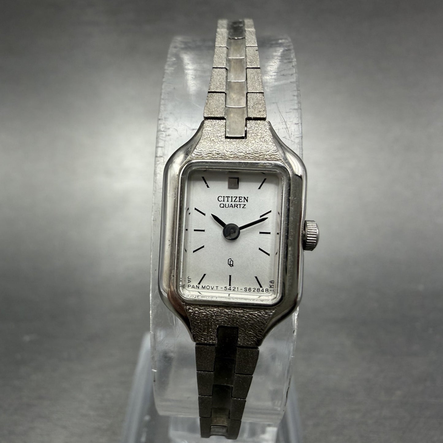Citizen CQ Watch Women 13mm Silver Dial Silver Tone Rectangle New Battery ABCnjh0