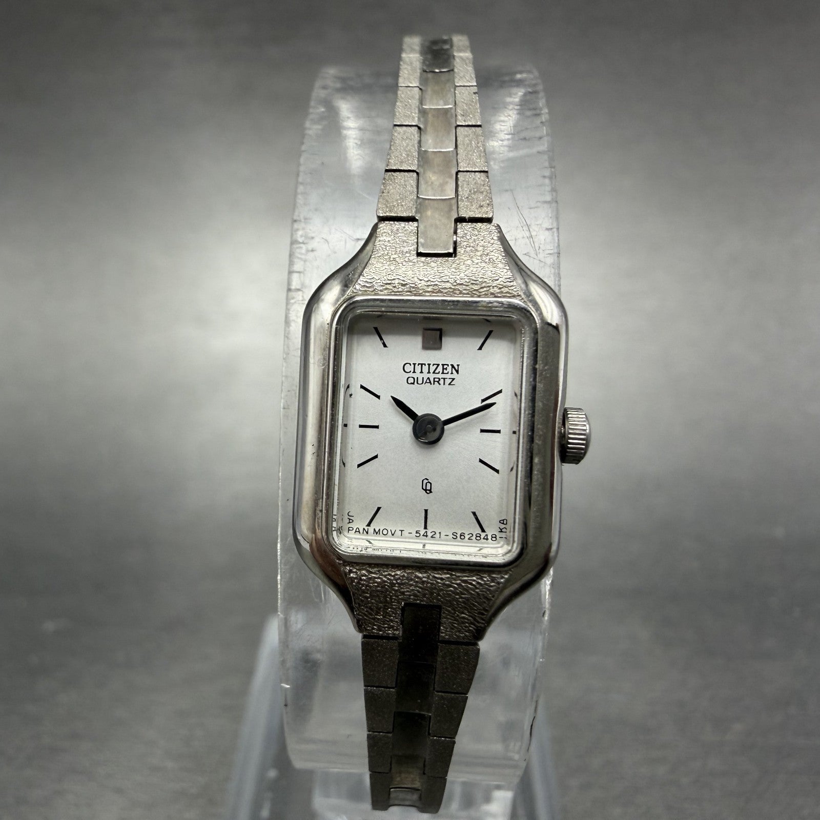 Citizen CQ Watch Women 13mm Silver Dial Silver Tone Rectangle New Battery ABCnjh0