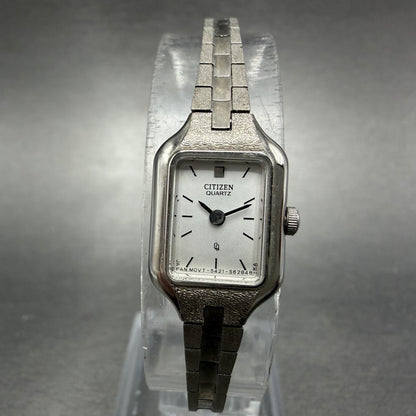 Citizen CQ Watch Women 13mm Silver Dial Silver Tone Rectangle New Battery ABCnjh0