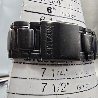 Citizen Eco-Drive Chronograph Watch Men 43mm Black Dial Titanium Date CA0265-59E10