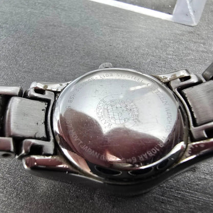 Citizen Eco-Drive Watch Women 25mm Black Dial Silver Date E011-S015502 Runs JP69