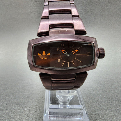 Adidas Watch Women 41mm Orange Dial  Purple Tone Rectangle ADH1630 New Battery0