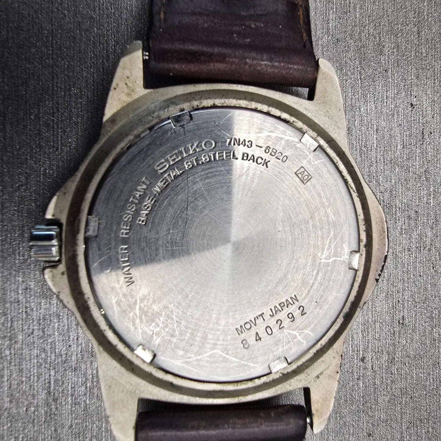 Seiko Watch Men 38mm Luminous Dial Silver Tone Daydate 7N43-6B20 New Battery VTG10