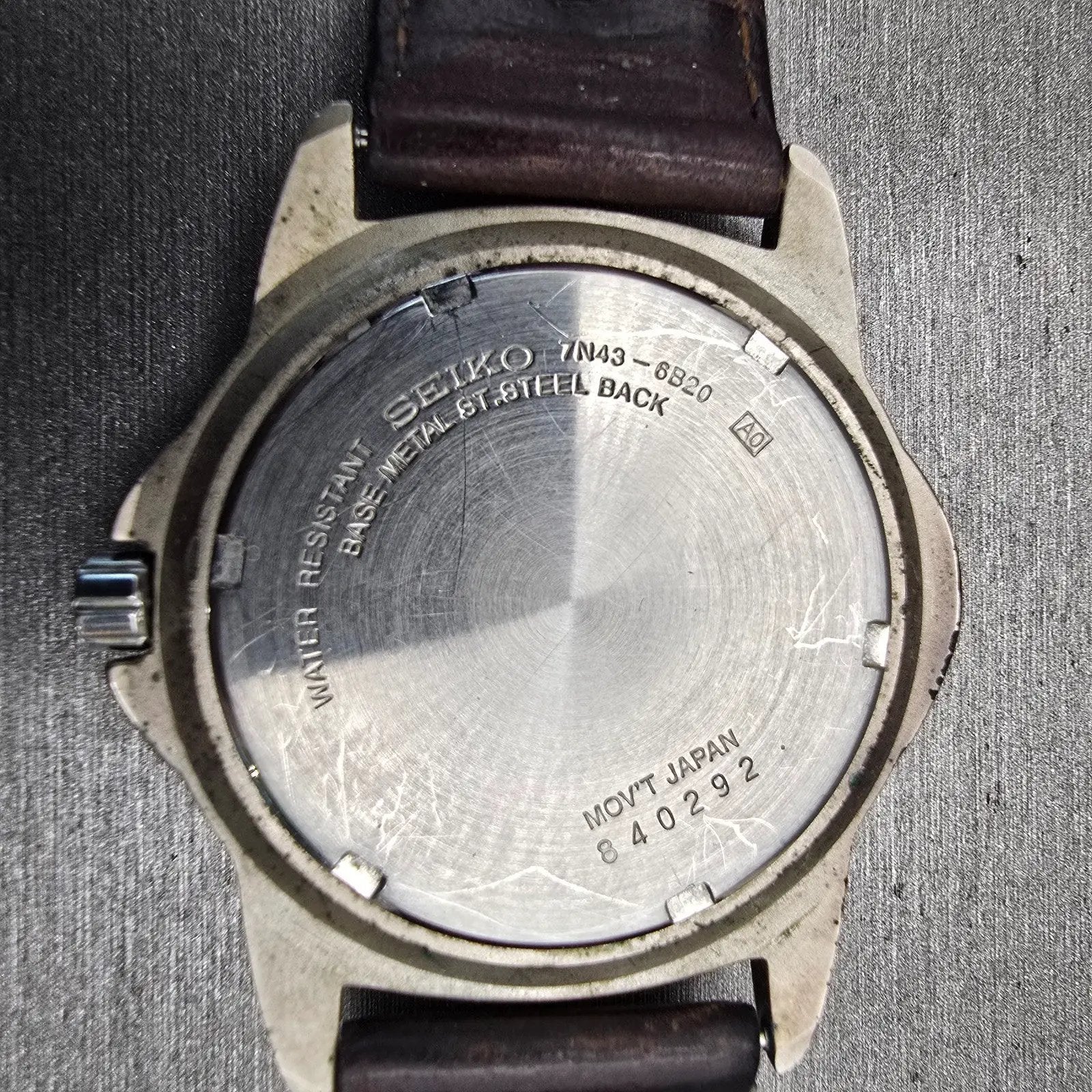 Seiko Watch Men 38mm Luminous Dial Silver Tone Daydate 7N43-6B20 New Battery VTG10