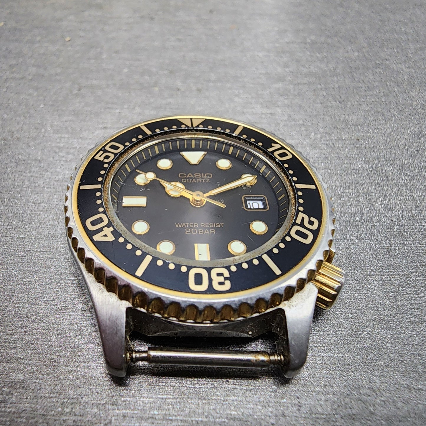 Casio Dive Watch Women 32mm Black Dial Two Tone Date Round LD700 New Battery2