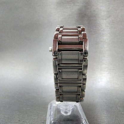 Bulova Watch Men 39mm Black Dial Silver Tone Daydate Round Diamonds 96E04 NewBat7