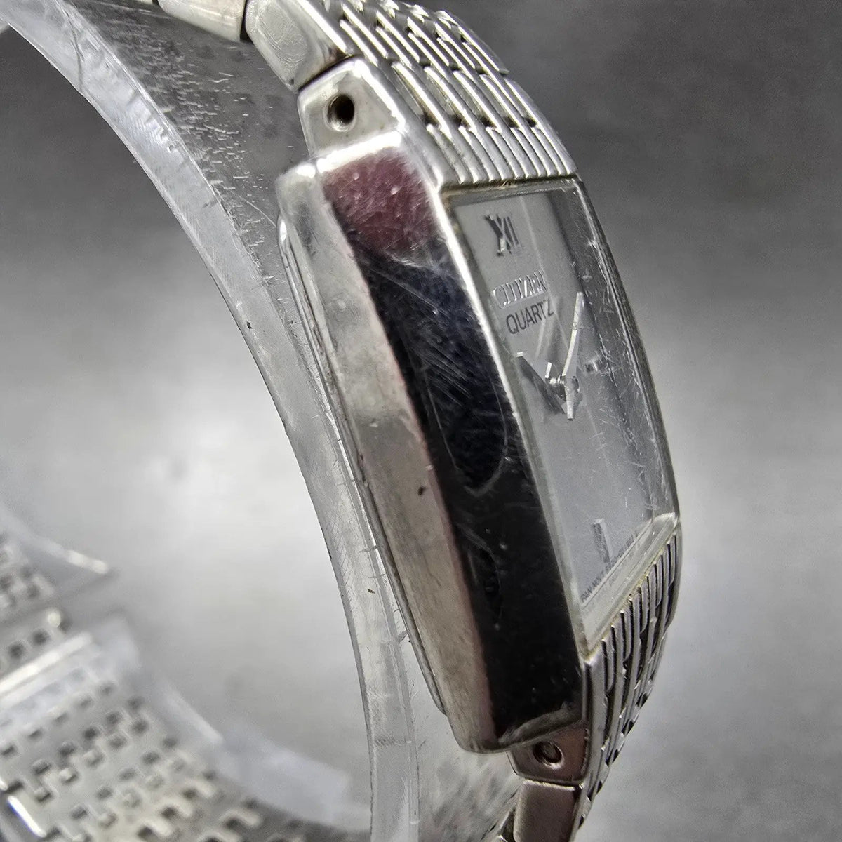Citizen Tank Watch Women 17mm Silver Dial Silver 5920-S98624 New Battery VTG JP3