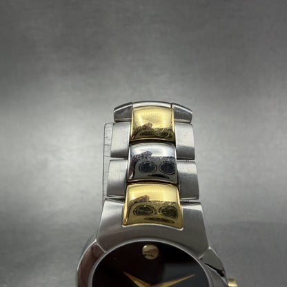 Movado Museum Watch Women 25mm Black Dial Two Tone Round 81 A1 1842 New BatteryA4