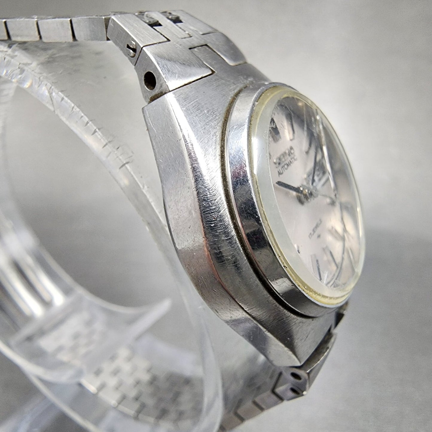 Seiko Automatic Watch Women 25mm Silver Dial Silver Tone Daydate Runs READ!!!!!!3