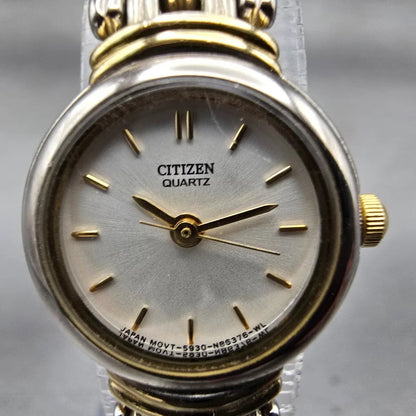 Citizen Watch Women 19mm Silver Dial Two Tone Round 5930-S72242 New Battery1
