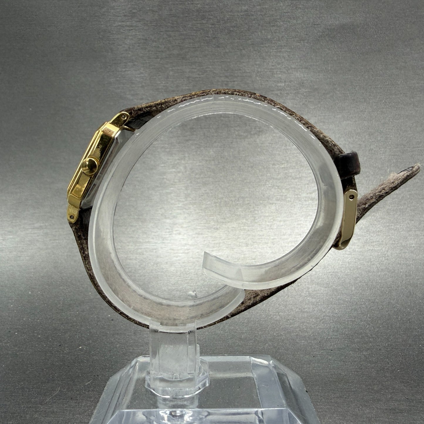 Seiko Tank Watch Women 19mm Champagne Dial Gold Tone 1421-5720 New Battery VTG6