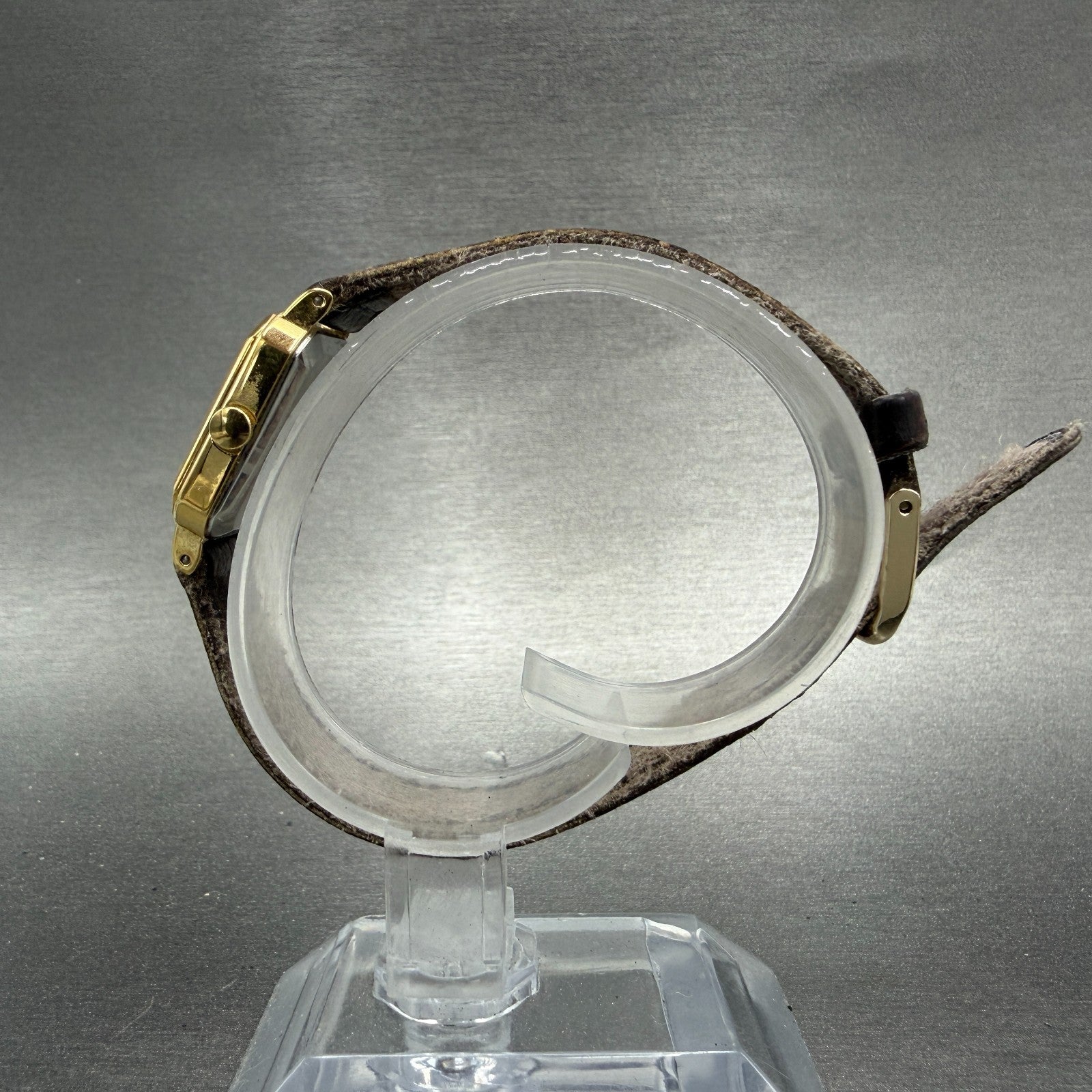 Seiko Tank Watch Women 19mm Champagne Dial Gold Tone 1421-5720 New Battery VTG6