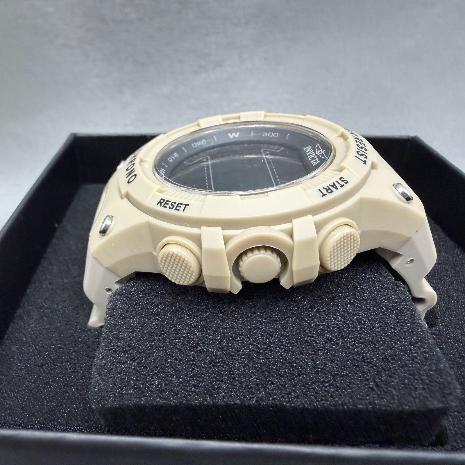 Invicta Racing Digital Watch Men 52mm Brown Alarm Chrono Round New 475265