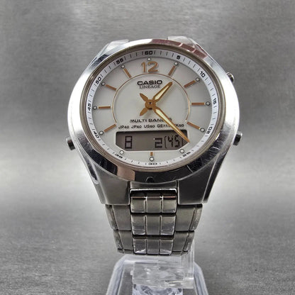 Casio Lineage LCW-M200 Watch Men 38mm White Dial Steel Analog Digital Solar JDM5