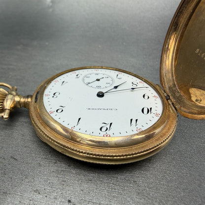 C.D.Peacock Elgin Pocket Watch 51.5mm White Dial Gold Filled Grade Runs3