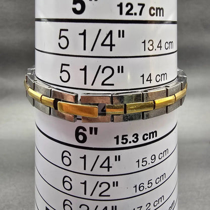 Seiko Tank Watch Women 13mm White Dial Two Tone Rectangle 2E20-7479 New Battery9
