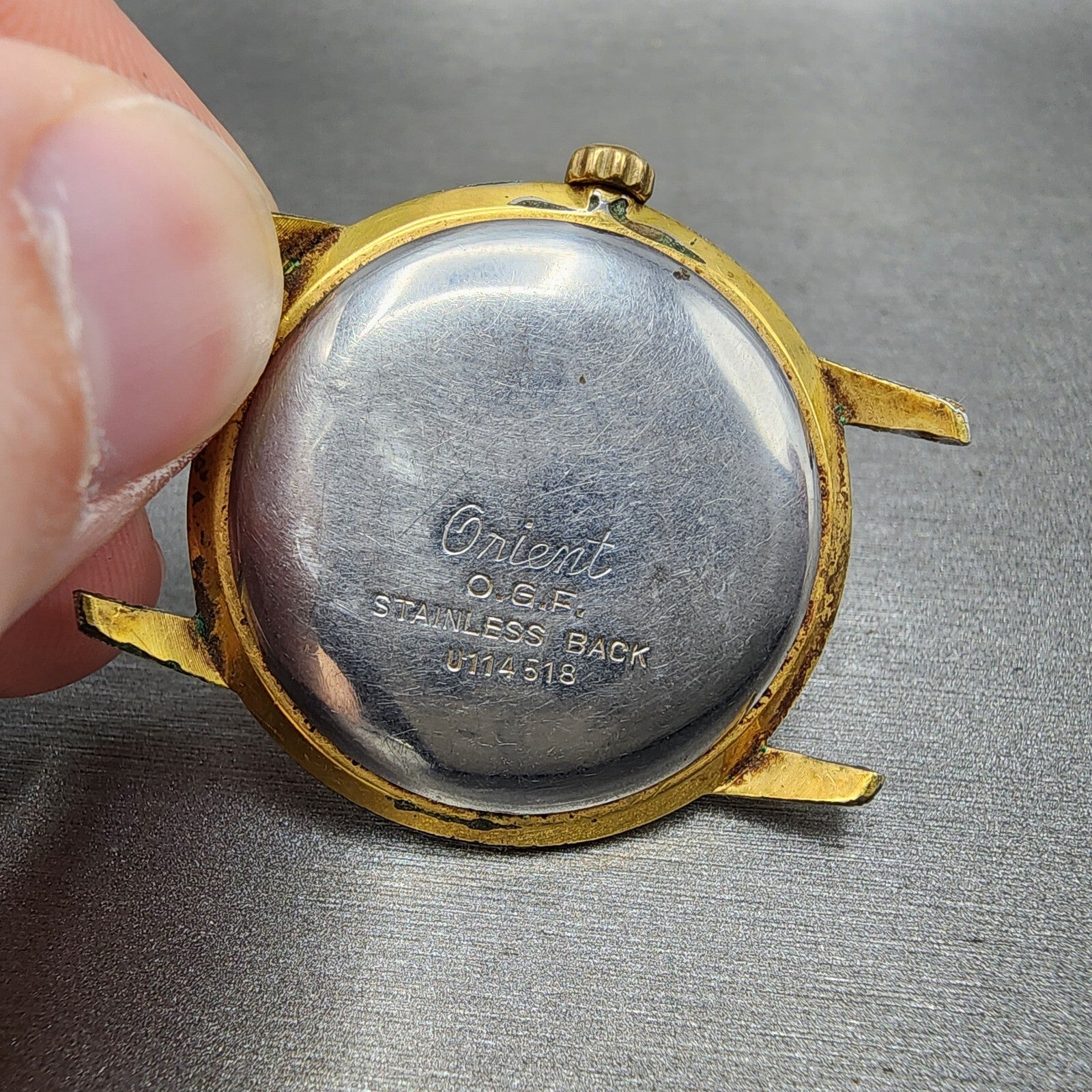 Royal Orient Watch Men 36mm Cream Dial Gold Filled Manual Wind Runs NO CRYSTAL6