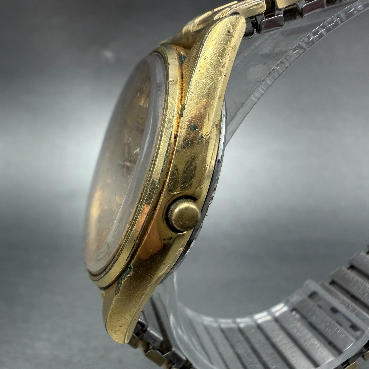 Seiko SQ Watch Men 35mm Gold Dial Gold Tone Daydate Round 8223-8019 New Battery2