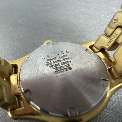 Seiko Watch Women 26mm White Dial Gold Tone Date Round 7N89-0449 New Battery9