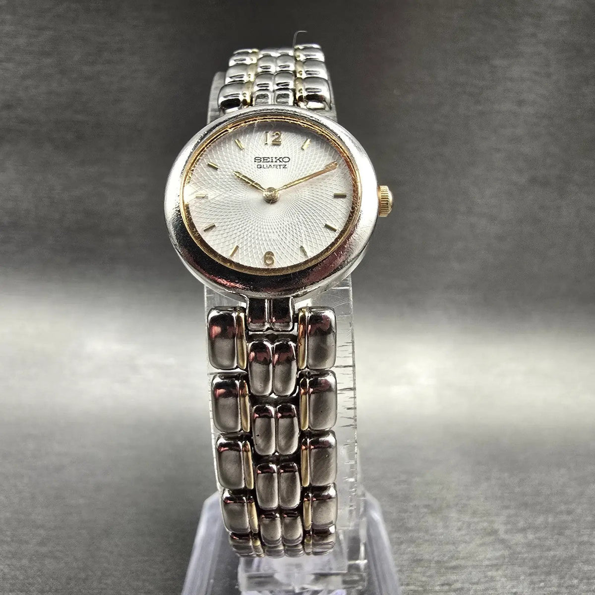 Seiko Watch Women 21mm White Dial Silver Tone Round 4N00-0798 New Battery VTG5