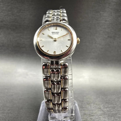 Seiko Watch Women 21mm White Dial Silver Tone Round 4N00-0798 New Battery VTG5