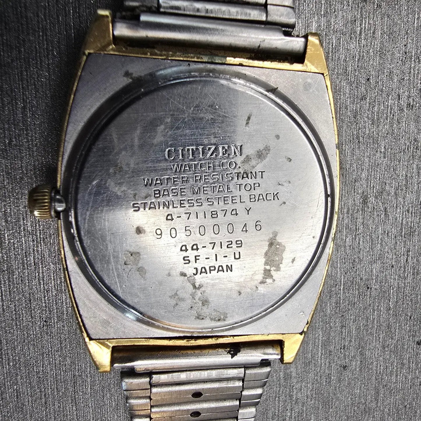 Citizen CQ Watch Men 31mm Silver Dial Gold Tone Daydate 4-711874 New Battery VTG10