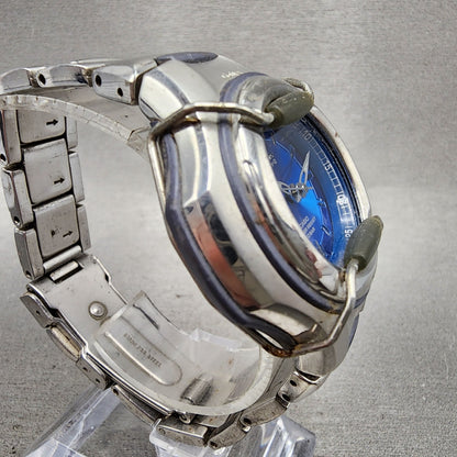 Casio BabyG GMS Watch Women 35mm Blue Dial Silver Tone Round MSG600 New Batt3