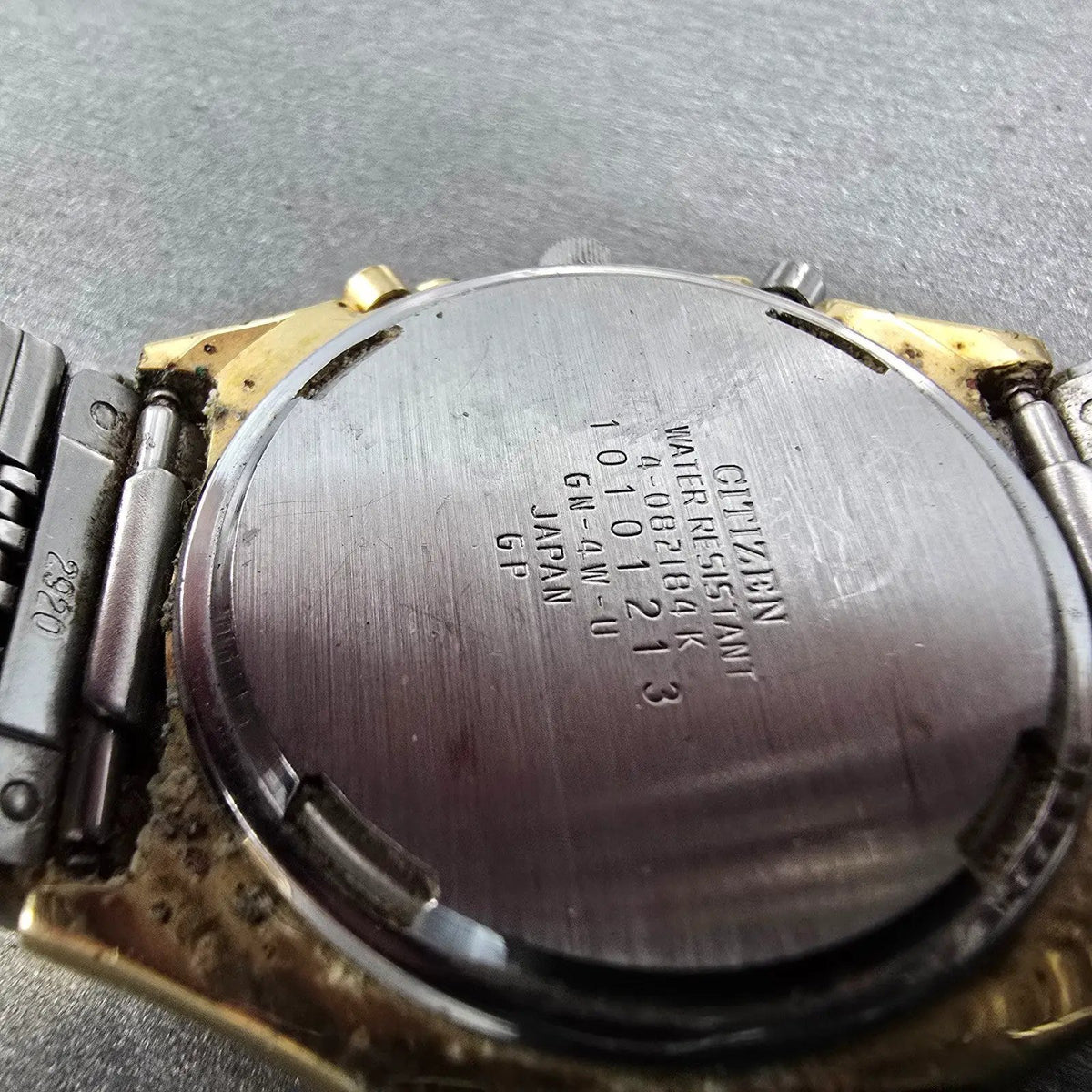 Citizen Analog Digital Watch Men 33mm Champagne Dial Gold 4-082184 PARTS VTG10