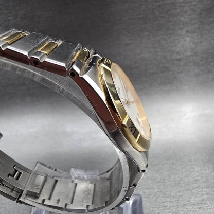 Bulova Watch Women 27mm White Dial Two Tone Date Round 98M002 New Battery3