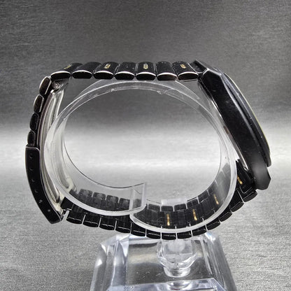Seiko Sports 150 Watch Men 36mm Black Dial Two Tone Daydate 5H23-7029 New Batt J8