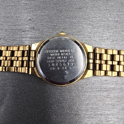 Citizen CQ Watch Women 21mm Black Dial Gold Tone Round 5930-S29762 New Battery10