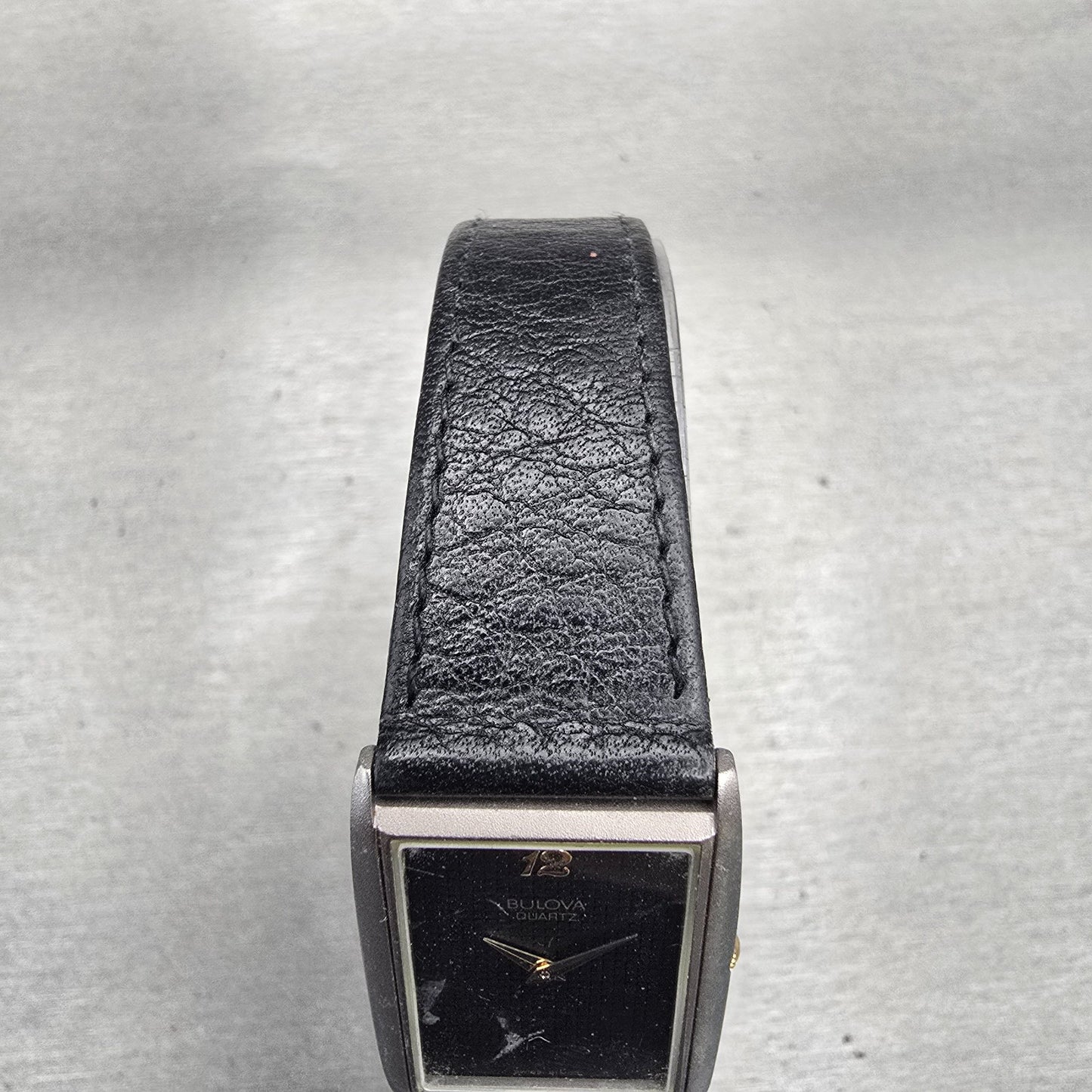 Bulova Watch Women 22mm Black Dial Silver Tone Rectangle 91M00 New Battery4